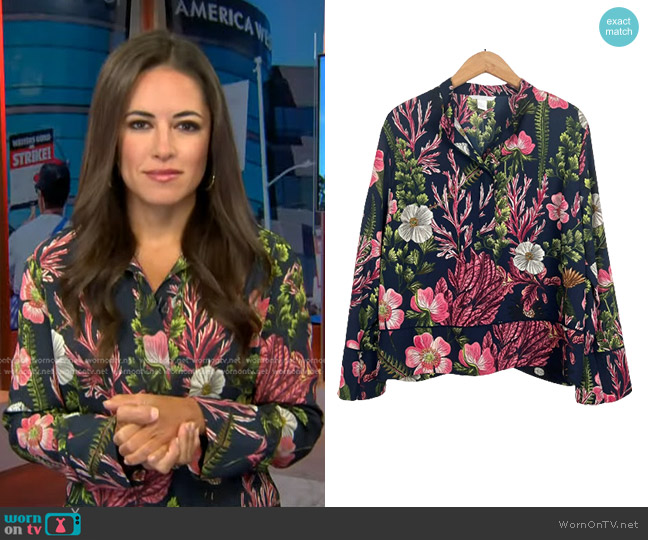 WornOnTV: Kaylee’s black floral print top on Today | Kaylee Hartung ...