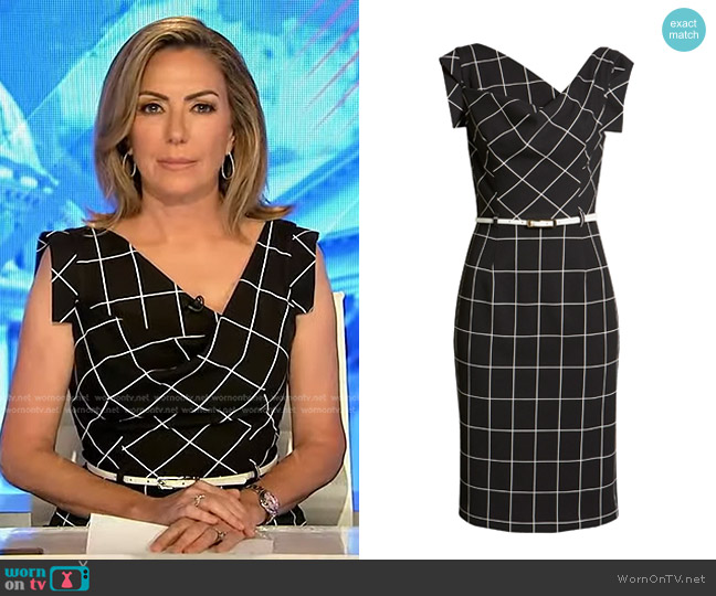 WornOnTV: Kyra Phillips’s black grid check dress on Good Morning ...