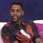 Jharrel Jerome’s black and red print shirt on Today