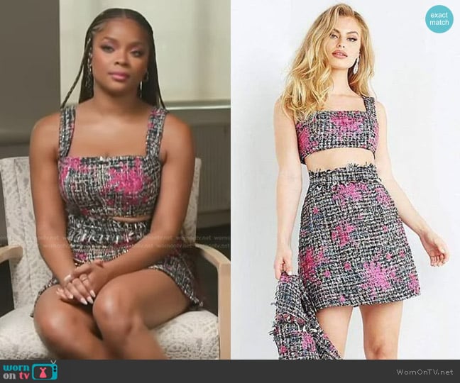 Jovani M02148 Two-Piece Dress worn by Ajiona Alexus on Access Hollywood