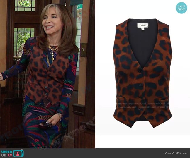 L'Agence Drina Vest worn by Kate Roberts (Lauren Koslow) on Days of our Lives