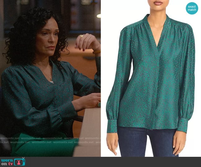 Lafayette 148 NY Clementine Blouse worn by Francey (Rosa Arredondo) on So Help Me Todd