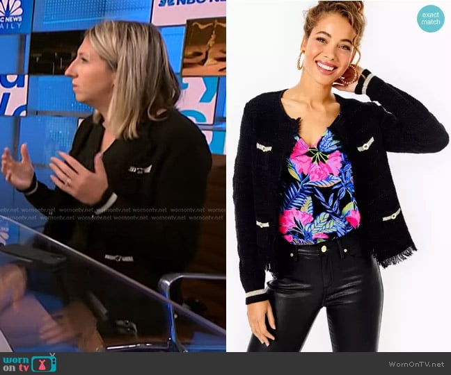 Lilly Pulitzer Beckington Cardigan worn by Julia Ainsley on NBC News Daily