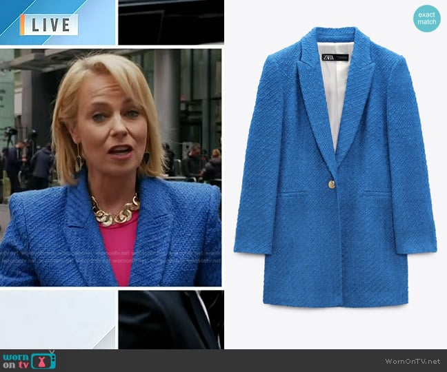 Zara Long Structured Blazer worn by Daisy McAndrew on Today