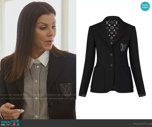 WornOnTV: Heather's black embroidered LV patch blazer on The Real  Housewives of Orange County, Heather Dubrow