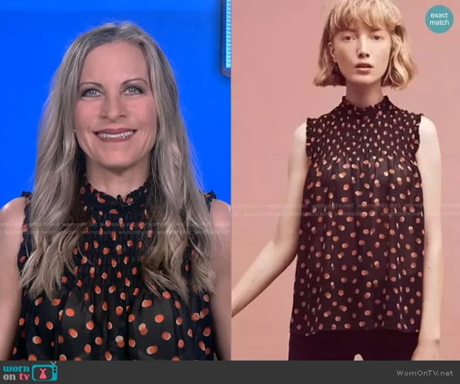 Maeve Darby Polka Dot Blouse worn by Becky Worley on Good Morning America