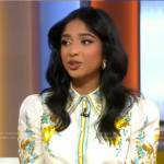 Maitreyi Ramakrishnan’s white floral shirtdress on Good Morning America