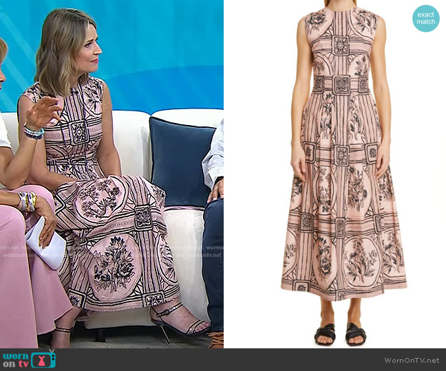 Lela Rose Sleeveless A-Line Midi Dress worn by Savannah Guthrie on Today