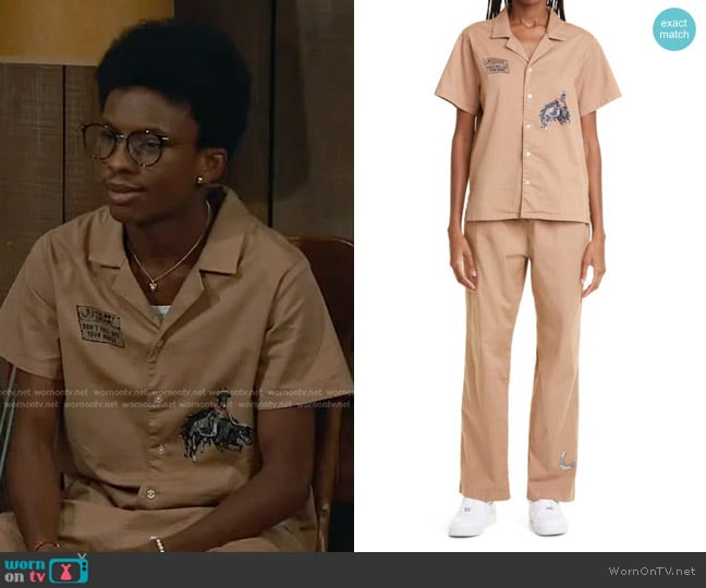 Melody Ehsani Whitney Cowgirl Button-Up Shirt and Pants worn by Noah Lambert (Israel Johnson) on Bunkd