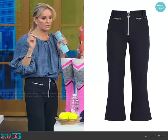 WornOnTV: Jennifer’s blue puff sleeve top and navy zip pants on Good ...