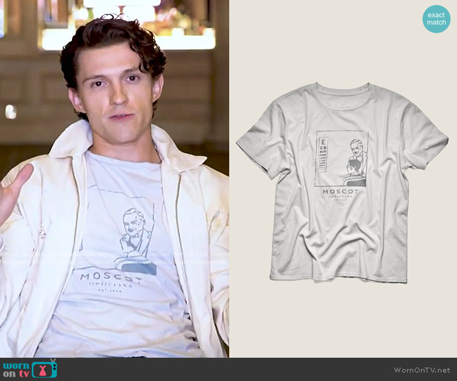 Moscot Classic Crewneck Tee worn by Tom Holland on E! News