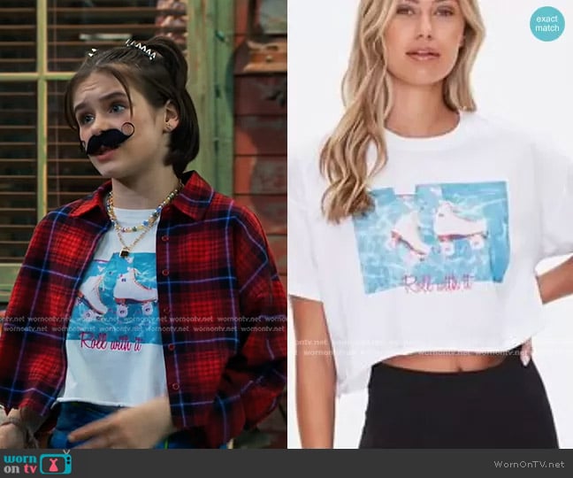 Forever 21 Moxi Skates Graphic Tee worn by Winnie Webber (Shiloh Verrico) on Bunkd