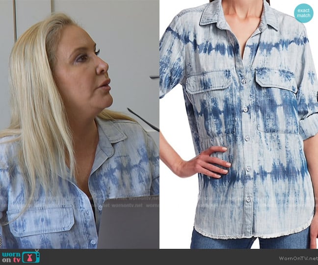 Bella Dahl Tie Dye Utility Shirt worn by Shannon Beador on The Real Housewives of Orange County