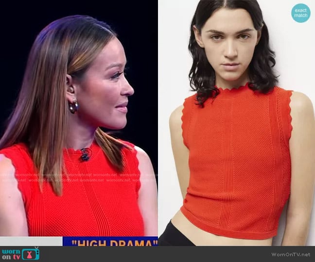 The Kooples Short Knit Top worn by Eva Pilgrim on Good Morning America