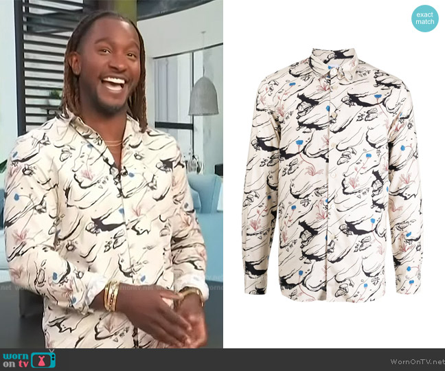 WornOnTV: Scott’s white abstract print shirt on Access Hollywood ...