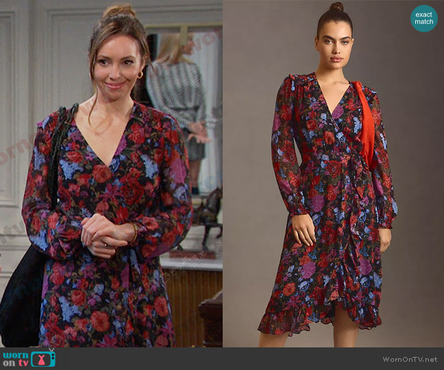 Paige Paulette Wrap Dress worn by Gwen Rizczech (Emily O'Brien) on Days of our Lives