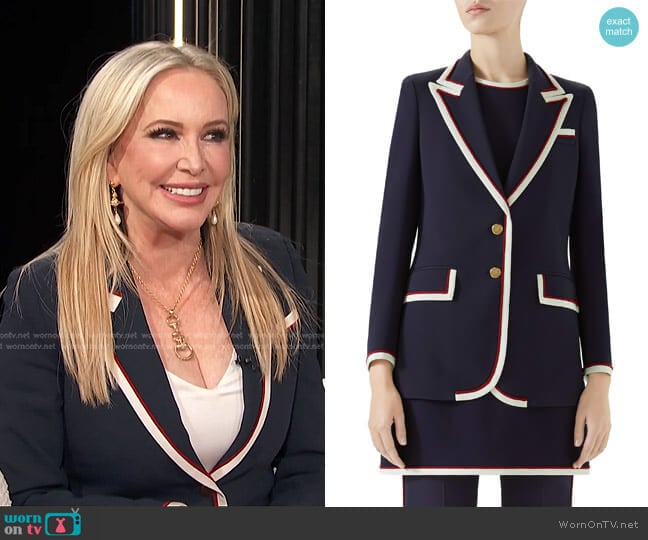 Gucci Peak Lapel Stretch Cady Blazer worn by Shannon Beador on E! News