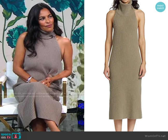 Piece of White Estelle Wool Halter Sweaterdress worn by Sarita Choudhury on Good Morning America