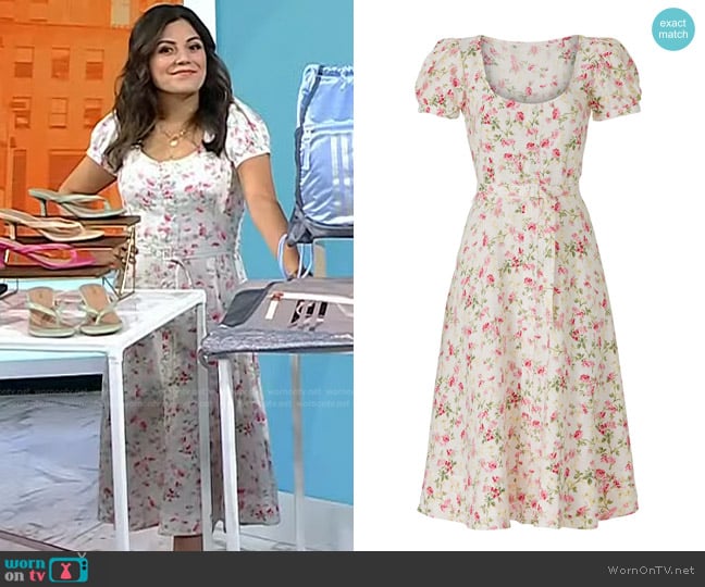 Polo Ralph Lauren Elizabeth Printed Dress worn by Adrianna Barrionuevo Brach on Today