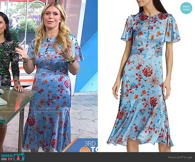 Prabal Gurung Victoria Flutter-Sleeve Midi-Dress worn by Jill Martin on Today