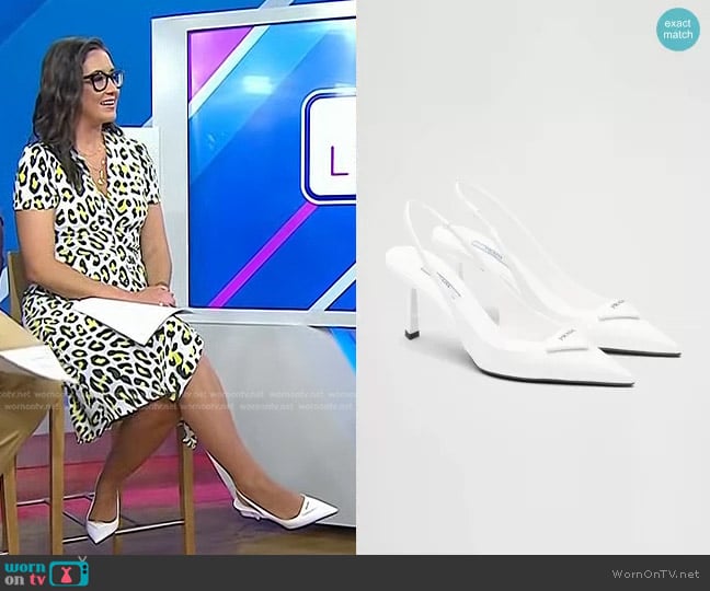 Prada Brushed Leather Slingback Pumps worn by Savannah Sellers on Today