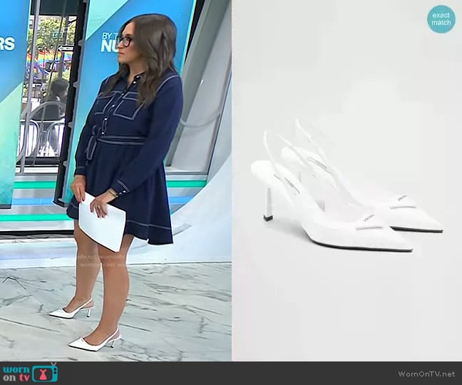 Prada Brushed Leather Slingback Pumps worn by Savannah Sellers on Today