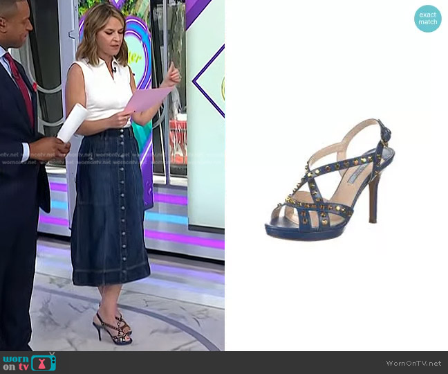 Prada Studded Leather Sandals worn by Savannah Guthrie on Today