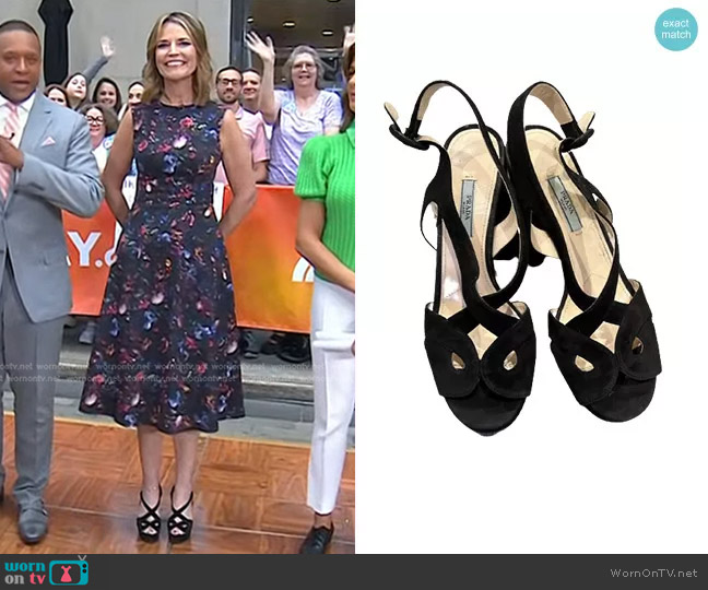 Prada Suede Platform Sandal worn by Savannah Guthrie on Today