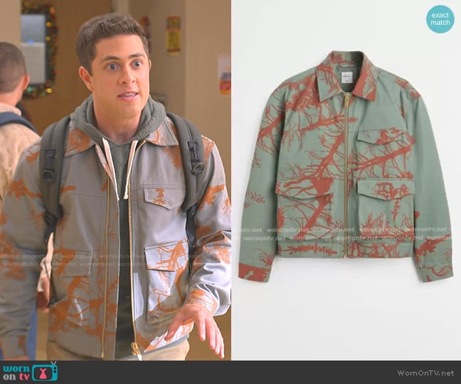 H&M Printed Cotton Twill Jacket worn by Ben (Jaren Lewison) on Never Have I Ever