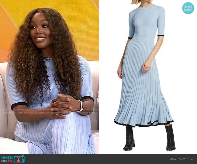 Proenza Schouler Pleated Silk-Blend Knit Maxi Dress worn by Isoken Igbinedion on Today