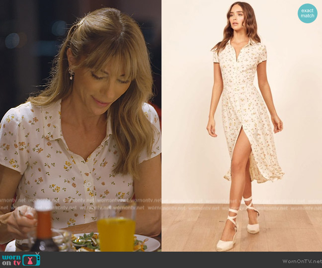 Reformation Wilma Dress worn by Jennifer Flavin Stallone on The Family Stallone