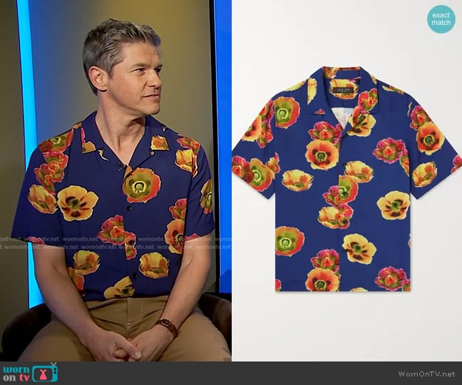 Rag and Bone Avery Print Shirt worn by David Burtka on E! News