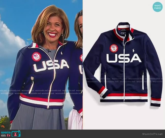 Ralph Lauren Team USA Track Jacket worn by Hoda Kotb on Today