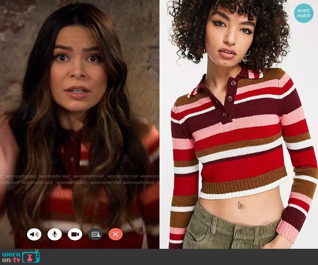 Reclaimed Vintage 70s stripe polo worn by Carly Shay (Miranda Cosgrove) on iCarly