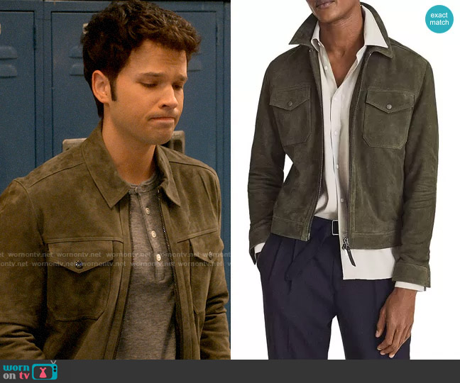 Reiss Pike Suede Trucker Jacket worn by Freddie Benson (Nathan Kress) on iCarly