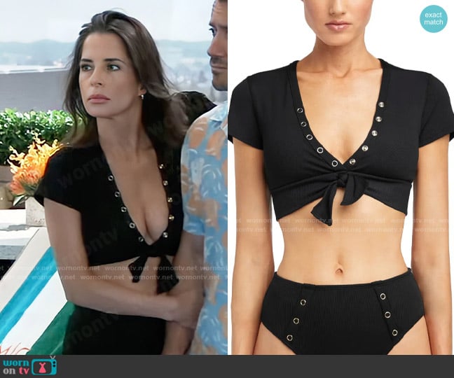 Robin Piccone Amy Crop Bikini Top worn by Sam McCall (Kelly Monaco) on General Hospital