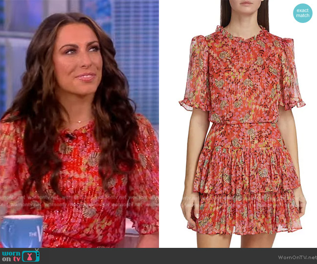 WornOnTV: Alyssa’s red floral metallic mini dress on The View | Alyssa ...