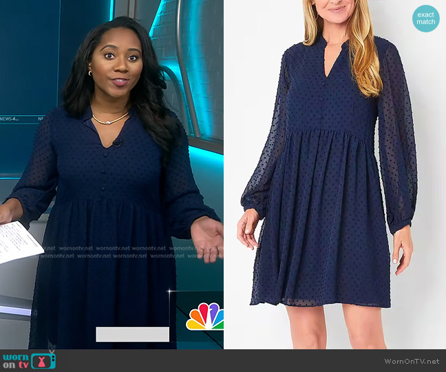 WornOnTV: Kay Angrum’s navy swiss dot dress on NBC News Daily | Kay ...