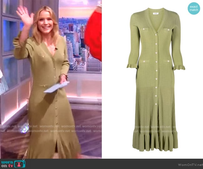 Sandro Lilwenn Mixed Ribbed Knit Midi Dress worn by Sara Haines on The View