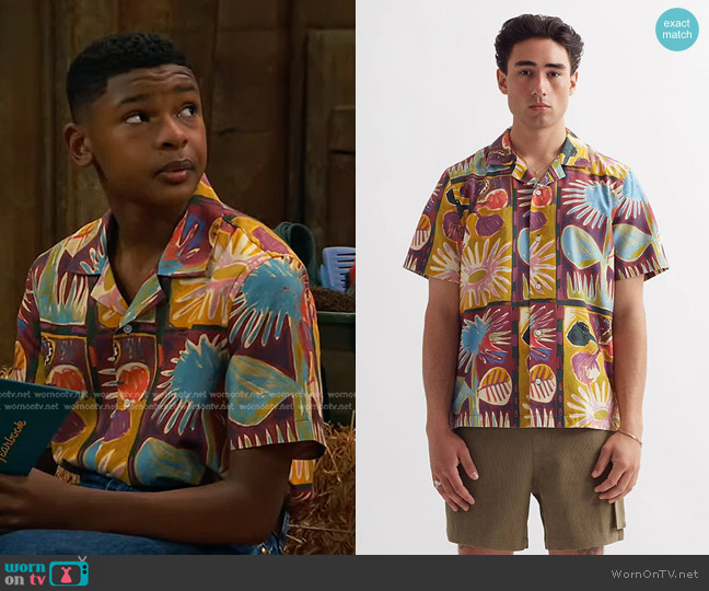 Saturdays NYC Summer Bloom Canty Short Sleeve Shirt worn by Bill (Alfred Lewis) on Bunkd