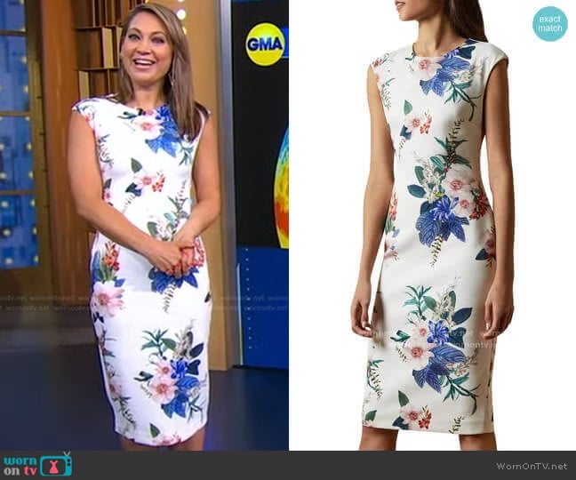 Ted Baker Sharley Jamboree Cap Sleeve Dress worn by Ginger Zee on Good Morning America