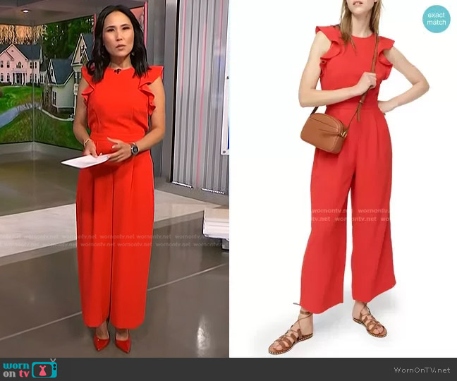 WornOnTV: Vicky’s red ruffle jumpsuit on NBC News Daily | Vicky Nguyen ...