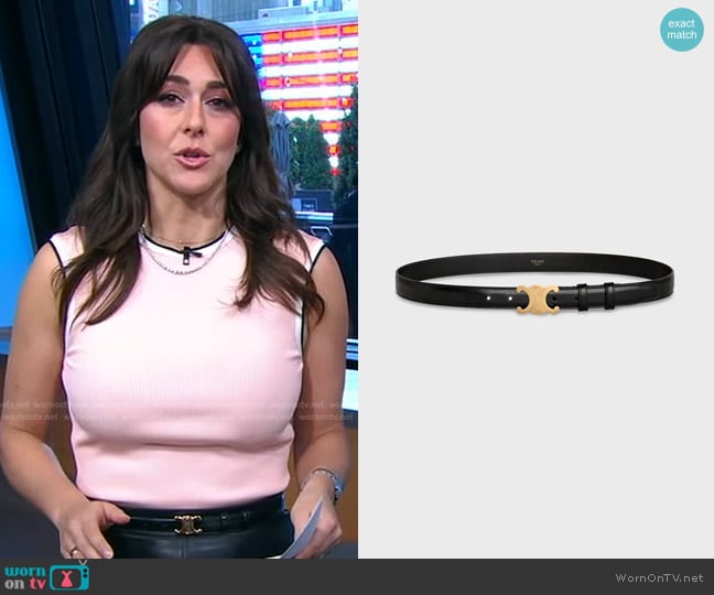 Celine Small Triomphe Belt worn by Erielle Reshef on Good Morning America