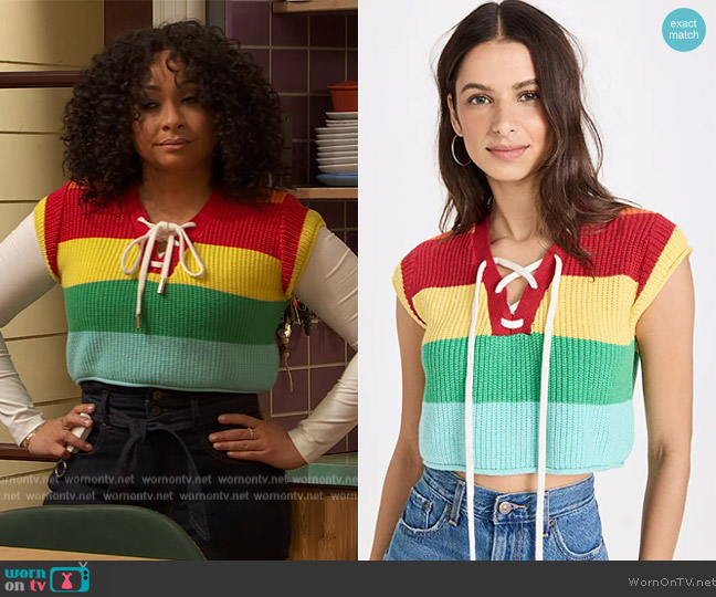 Le Superbe Spectrum Crop Sweater worn by Raven Baxter (Raven-Symoné) on Ravens Home