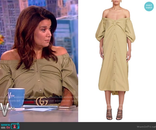 WornOnTV: Sunny’s mustard tie neck dress on The View | Sunny Hostin ...