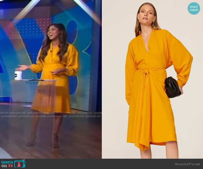 Tome Collective Tie Front Shirt and Skirt worn by Morgan Norwood on Good Morning America