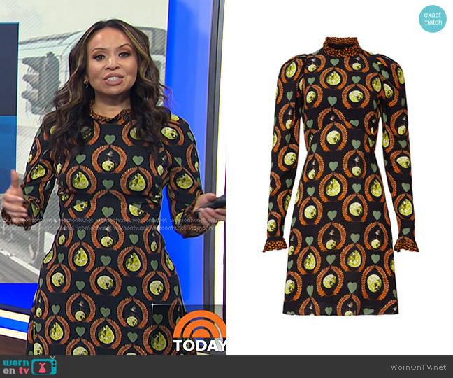 Temperley London Printed Rosella Dress worn by Adelle Caballero on Today