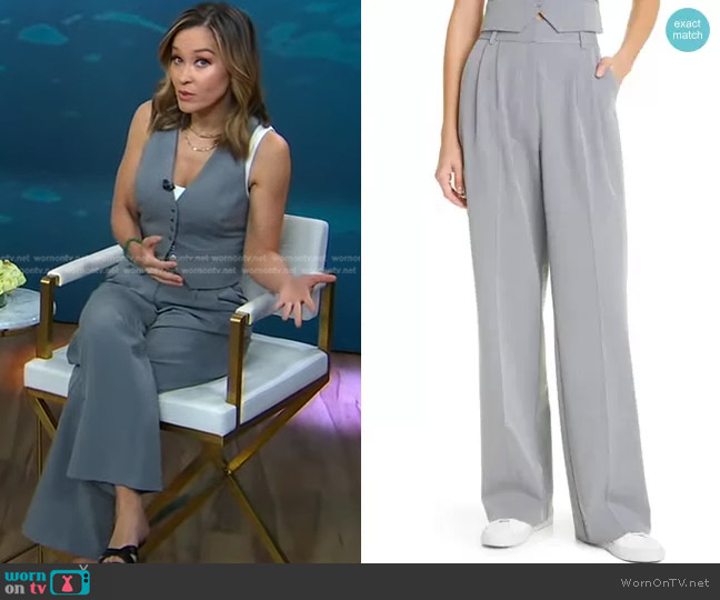 Favorite Daughter The Favorite Wide Leg Pants worn by Eva Pilgrim on Good Morning America