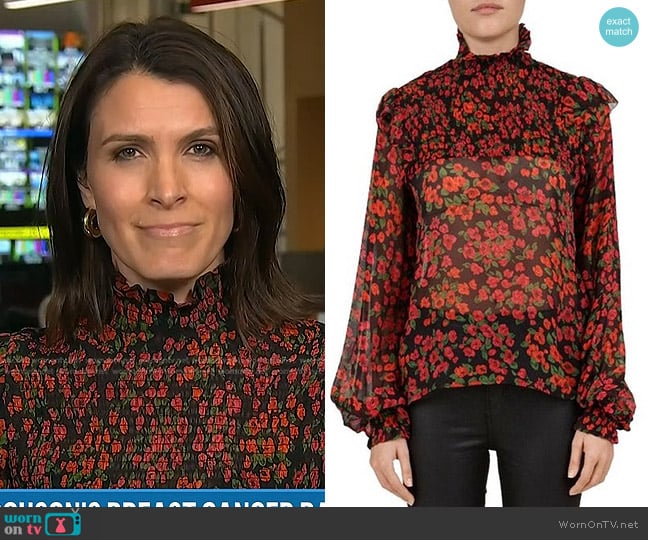 The Kooples Floral-Print Silk Blouse worn by Molly Hunter on Today