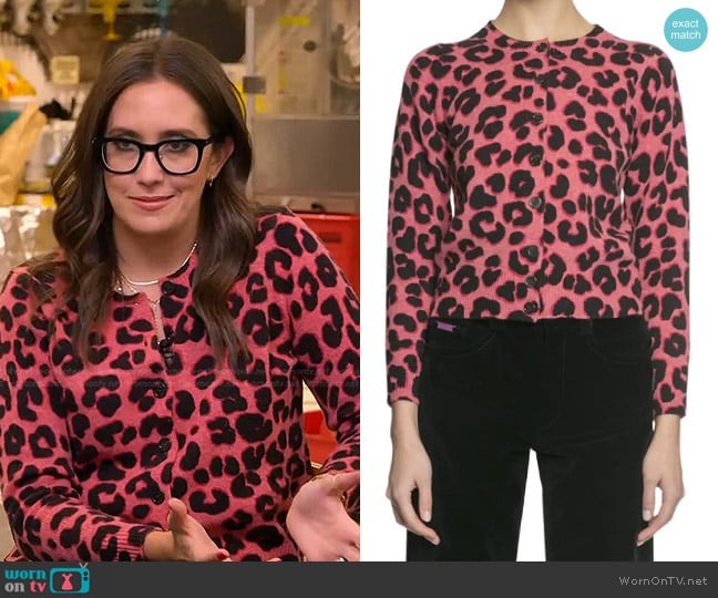 The Marc Jacobs The Leopard Print Wool Cardigan worn by Savannah Sellers on Today